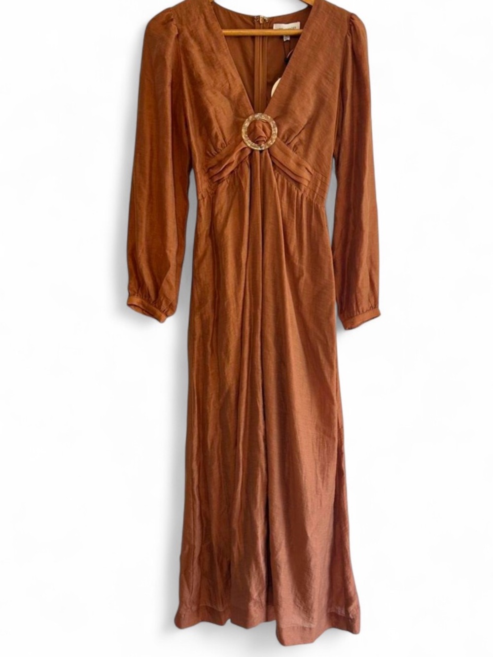 Rust Brown Lost + Wander Whimsigoth Pacific Grove Maxi Dress |Boho Wedding Guest